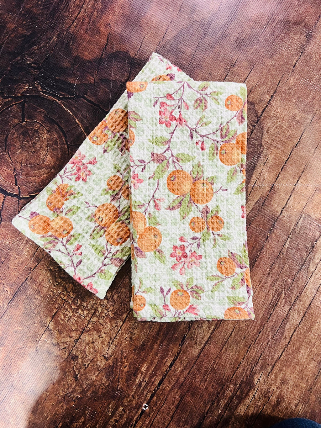Orange Blossom Tea Towels, Set of 2