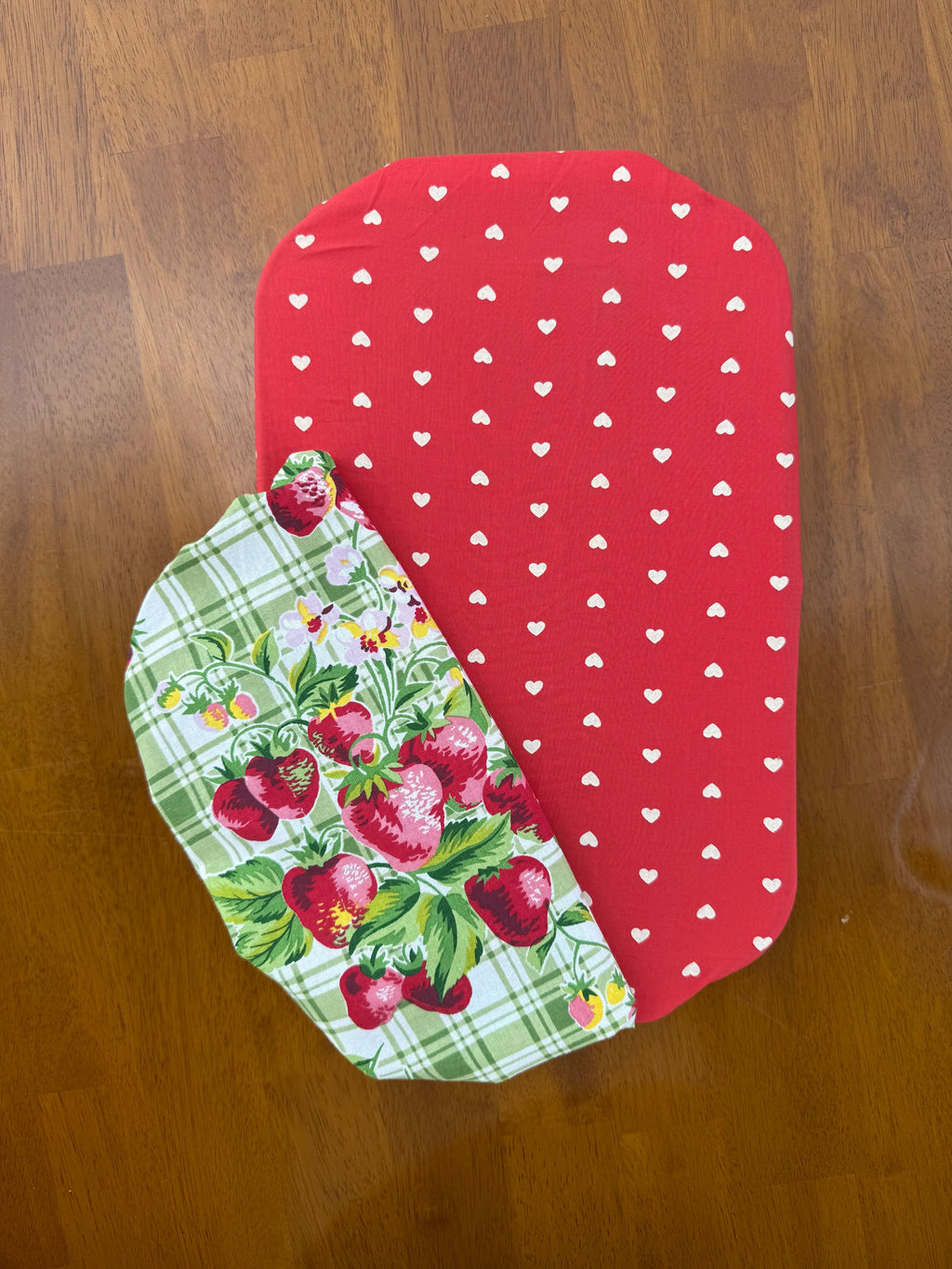 Strawberry Gingham Casserole Covers, Set of 2