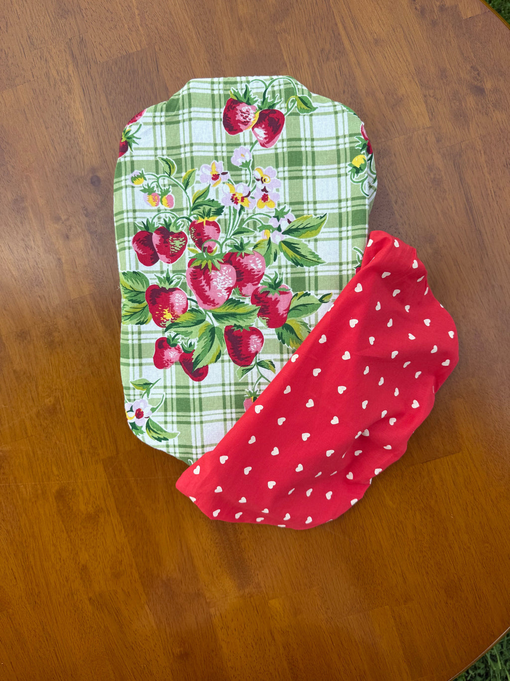 Strawberry Gingham Casserole Covers, Set of 2