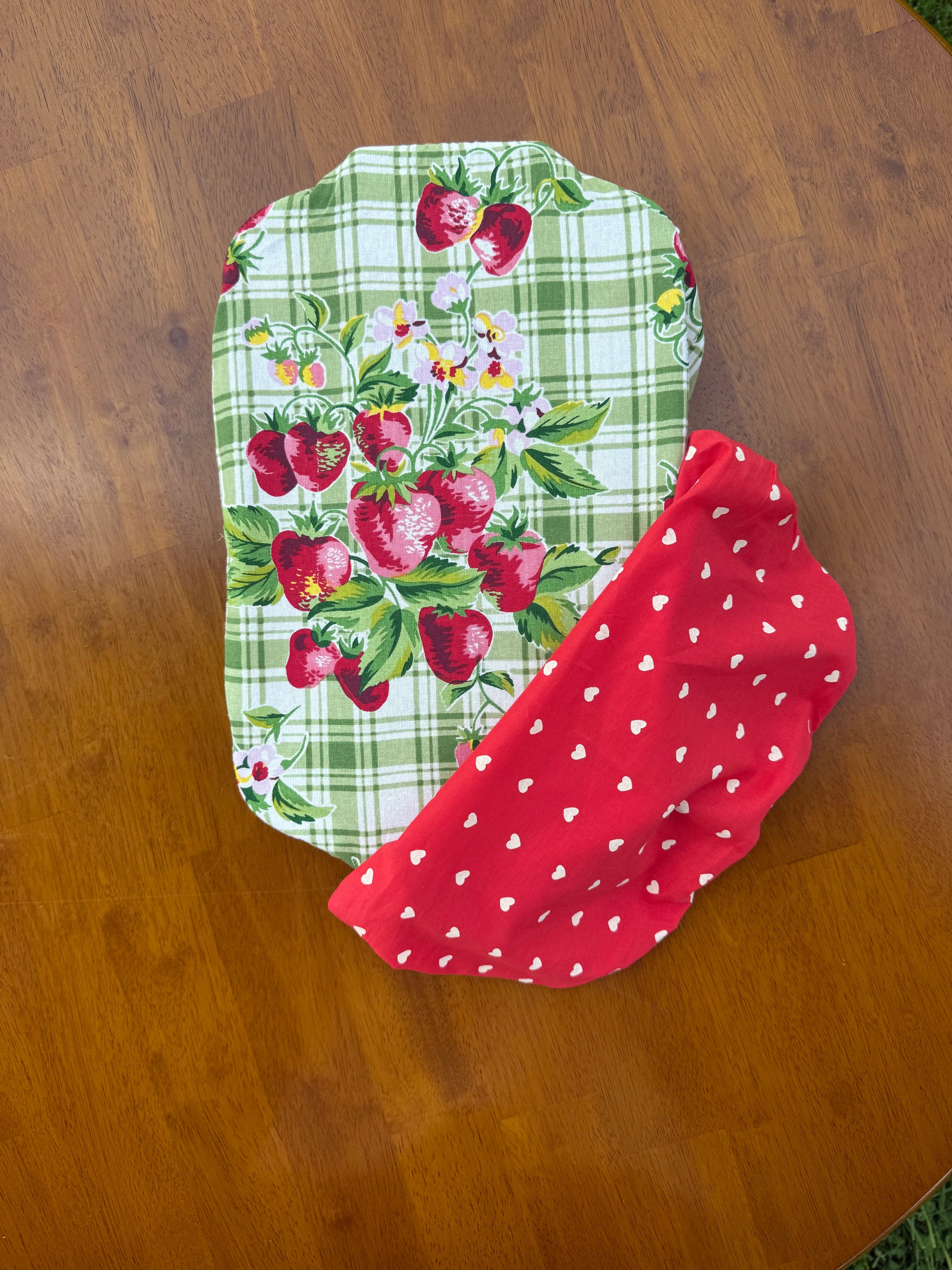 Strawberry Gingham Casserole Covers, Set of 2