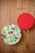 Strawberry Gingham Bowl Covers, Set of 2