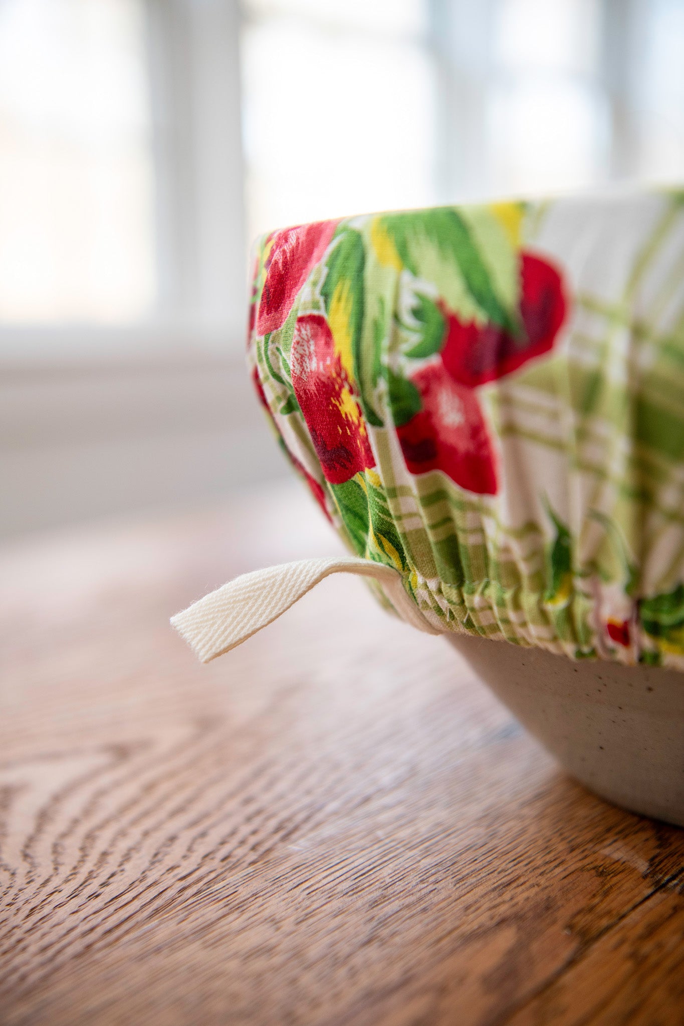 Strawberry Gingham Bowl Covers, Set of 2