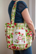 Strawberry Gingham Market Tote